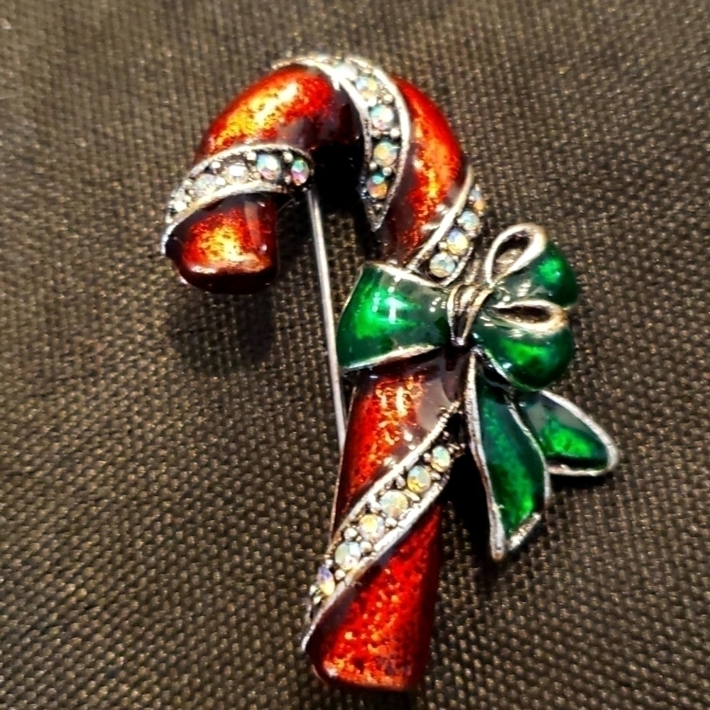OTC Candy Cane brooch pin